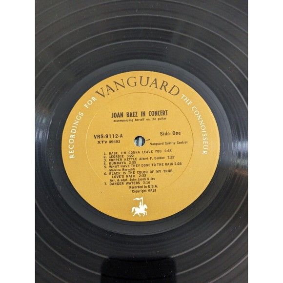 Joan Baez - In Concert 1962 Vinyl Record‎ LP Vanguard VRS-9112 Folk VG Very Good - Picture 6 of 12